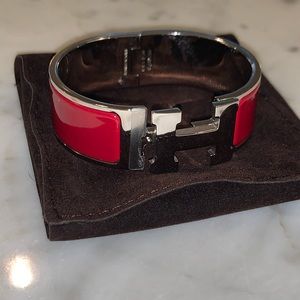 Auth Hermès H Clic Clac Bracelet | Red Enamel